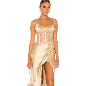V Chapman Calla Lily Gown in Warm Sand